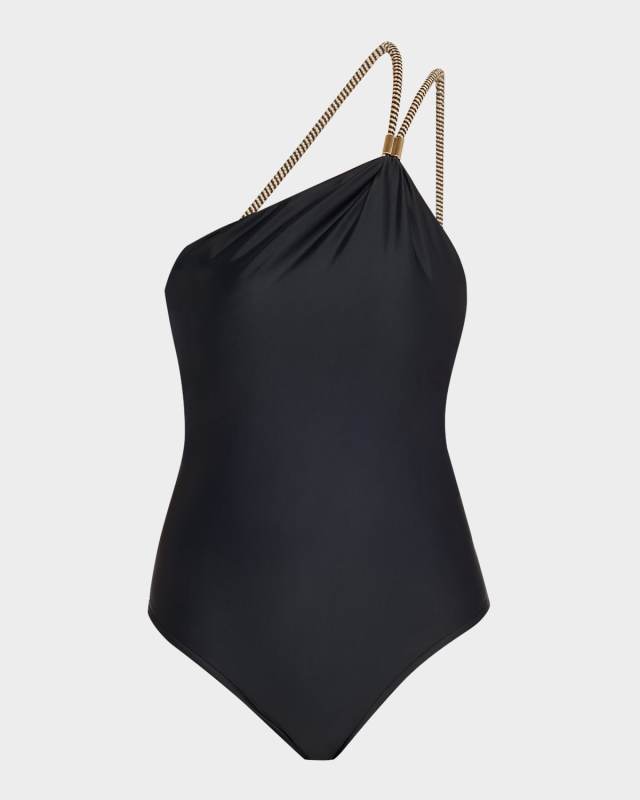 Asymmetric Rope One-Piece Swimsuit